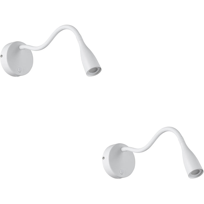 2 PACK Stylish Modern White LED Table Lamp for Indoor Home Décor