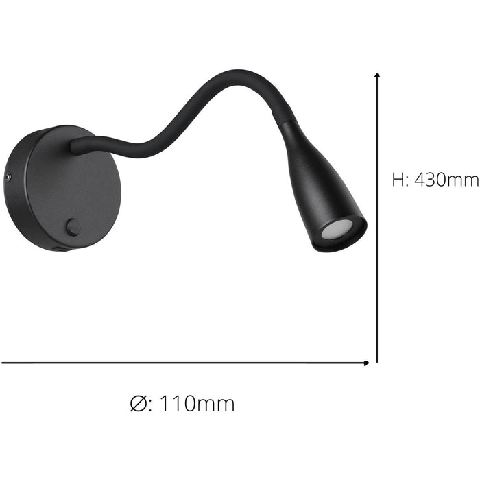 Stylish Modern Black LED Wall Light for Indoor Spaces Model 901781