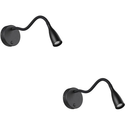 2 PACK Stylish Modern Black LED Wall Light for Indoor Spaces Model 901781