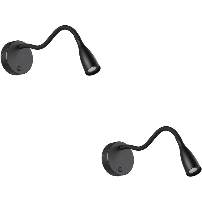 2 PACK Stylish Modern Black LED Wall Light for Indoor Spaces Model 901781