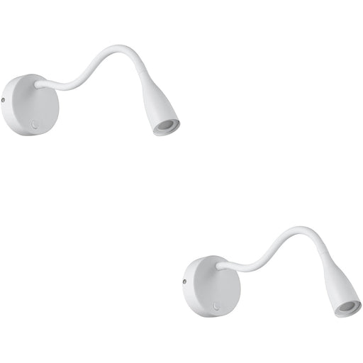 2 PACK Sleek Modern White LED Wall Light for Indoor Spaces Perfect Home Illumination