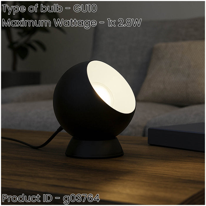 2 PACK Sleek Modern Design Black LED Table Lamp for Stylish Indoor Home Decor