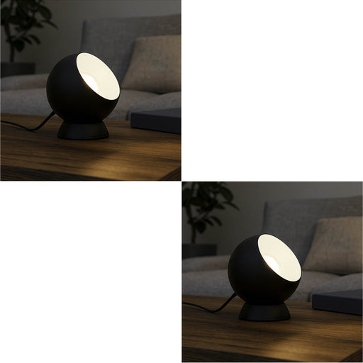 2 PACK Sleek Modern Design Black LED Table Lamp for Stylish Indoor Home Decor