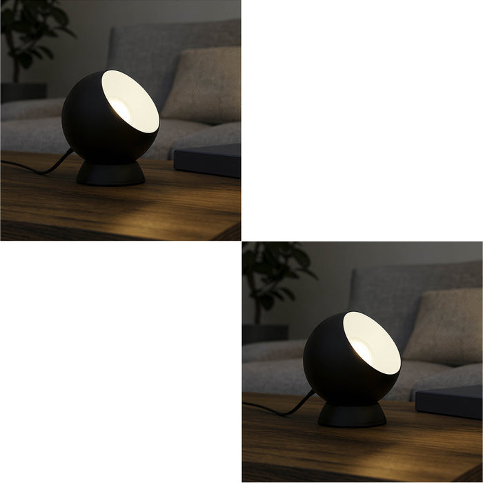 2 PACK Sleek Modern Design Black LED Table Lamp for Stylish Indoor Home Decor