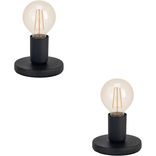 2 PACK Sleek Modern Black Table Lamp for Indoor Home Decor Stylish Lighting Solution