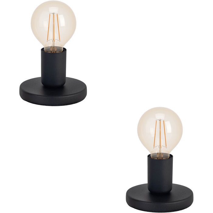 2 PACK Sleek Modern Black Table Lamp for Indoor Home Decor Stylish Lighting Solution