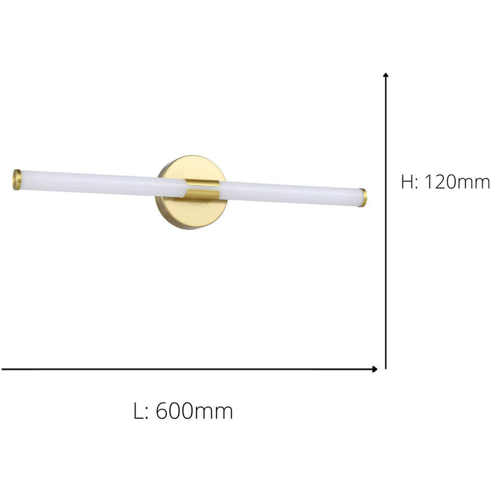 2 PACK Sleek Modern Design Brushed Brass LED Mirror Wall Light for Bathrooms 60cm