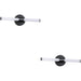 2 PACK Sleek Modern LED Wall Light 60cm Black Mirror Design for Bathrooms