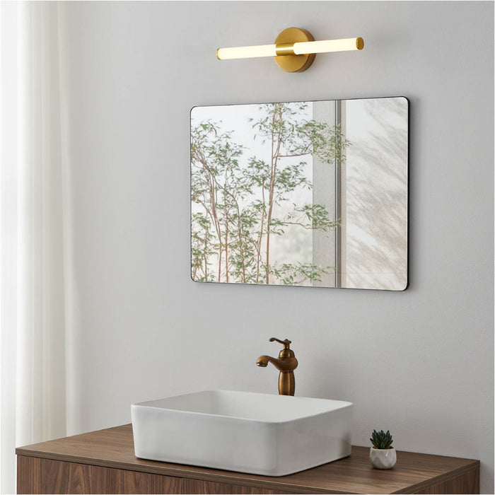 2 PACK Stylish 60cm LED Brushed Brass Wall Light for Modern Bathroom Design