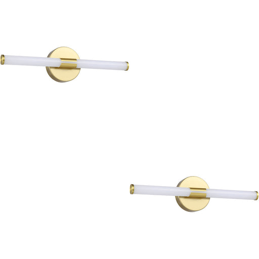 2 PACK Stylish 60cm LED Brushed Brass Wall Light for Modern Bathroom Design
