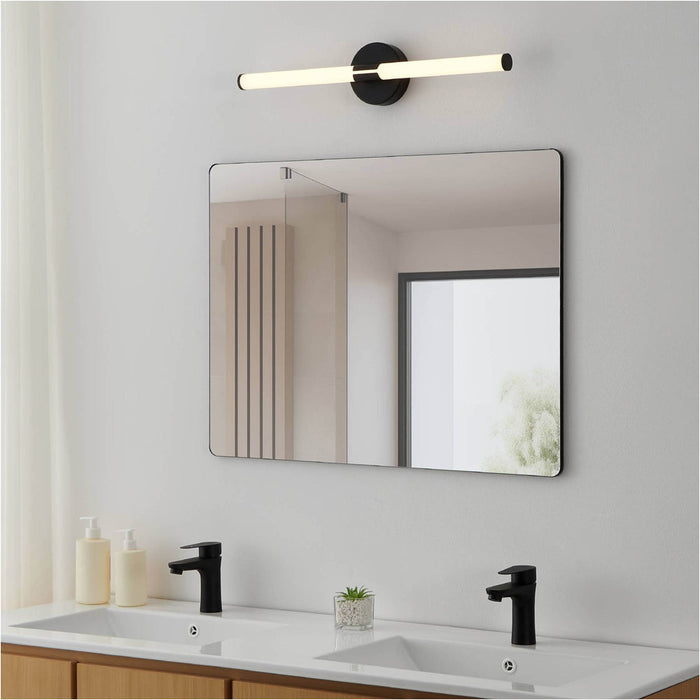 2 PACK Stylish 45cm LED Black Mirror Wall Light for Modern Bathroom Decor