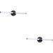 2 PACK Stylish 45cm LED Black Mirror Wall Light for Modern Bathroom Decor