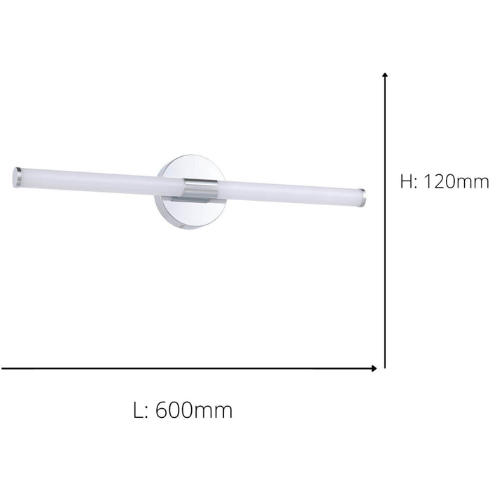 2 PACK Stylish 45cm LED Chrome Mirror Wall Light for Modern Bathrooms