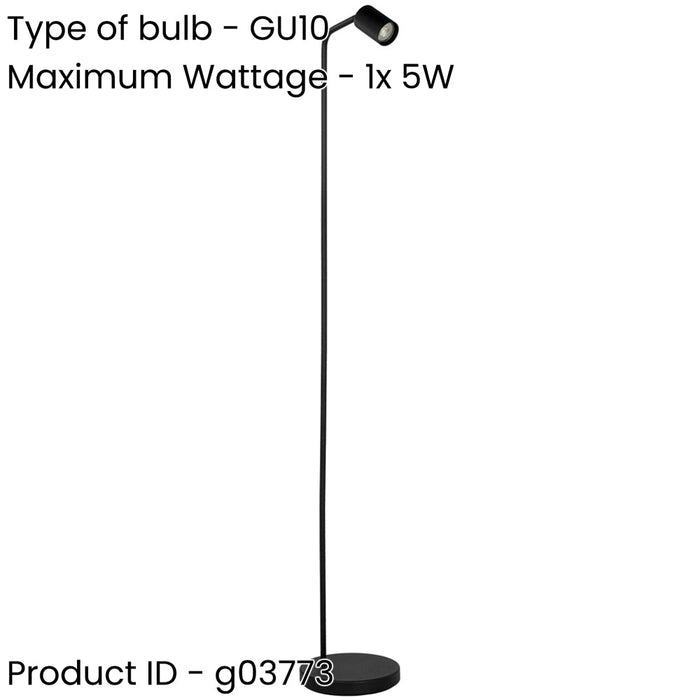 Stylish Modern Black Floor Lamp with GU10 Light Perfect for Indoor Spaces