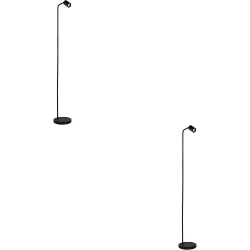 2 PACK Stylish Modern Black Floor Lamp with GU10 Light Perfect for Indoor Spaces