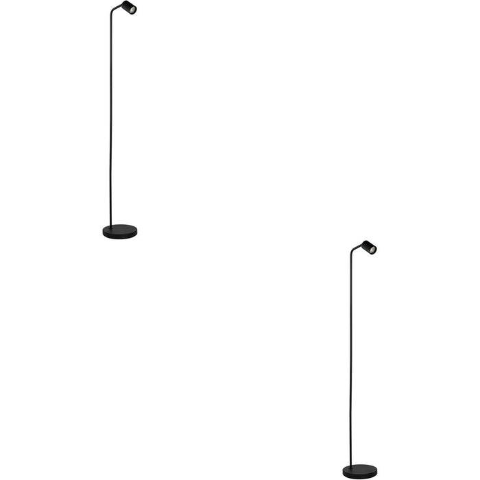 2 PACK Stylish Modern Black Floor Lamp with GU10 Light Perfect for Indoor Spaces