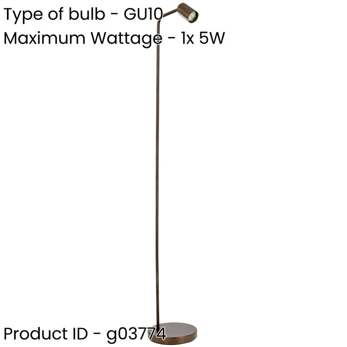 2 PACK Stylish Modern Bronze Floor Lamp with GU10 Light for Indoor Spaces