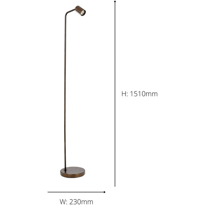 2 PACK Stylish Modern Bronze Floor Lamp with GU10 Light for Indoor Spaces