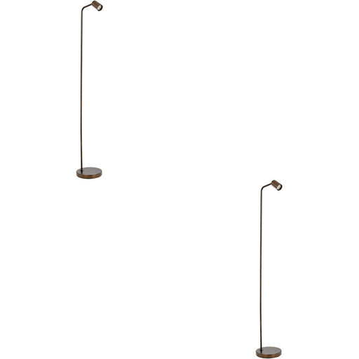 2 PACK Stylish Modern Bronze Floor Lamp with GU10 Light for Indoor Spaces