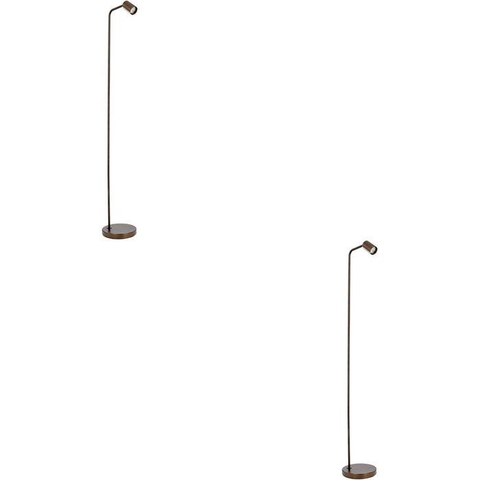 2 PACK Stylish Modern Bronze Floor Lamp with GU10 Light for Indoor Spaces