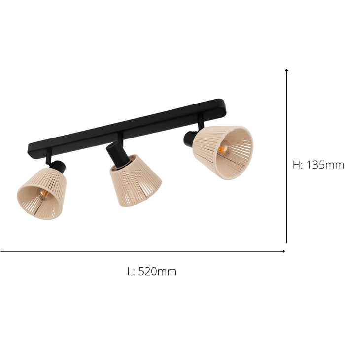 Stylish Black Triple Ceiling Spotlight for Modern Indoor Spaces