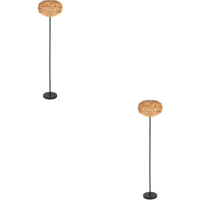 2 PACK Sleek Modern Black Floor Lamp Stylish Indoor Lighting for Home Decor