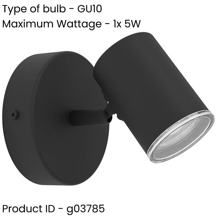 2 PACK Sleek Black GU10 Ceiling Spotlight for Modern Bathroom Lighting