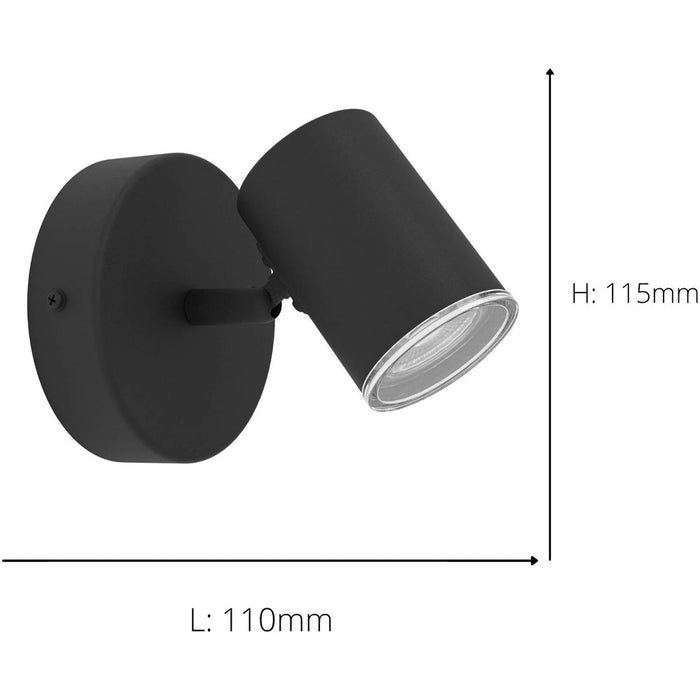 2 PACK Sleek Black GU10 Ceiling Spotlight for Modern Bathroom Lighting