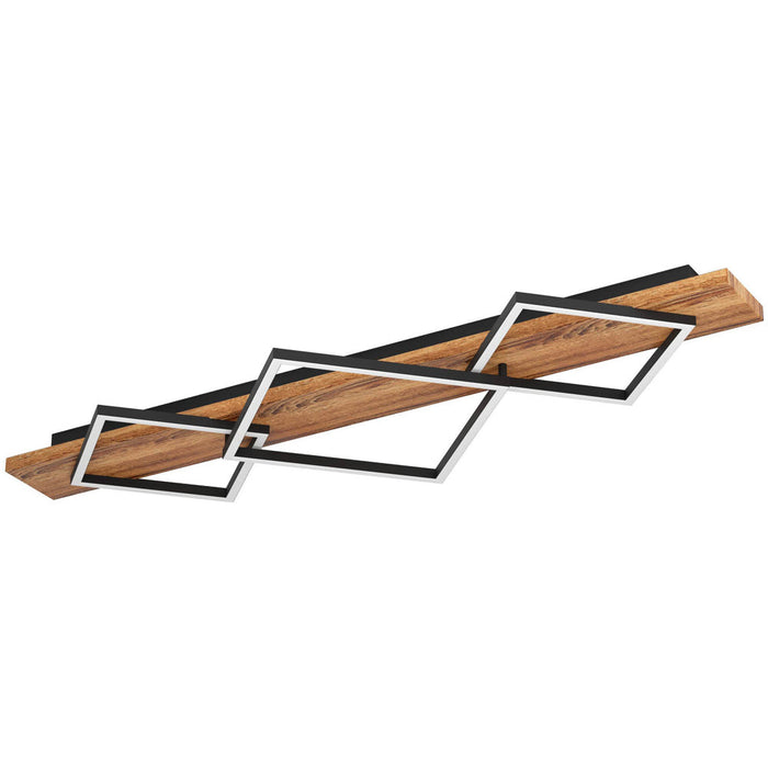 Stylish Modern Black and Brown Rustic LED Ceiling Light for Indoor Spaces