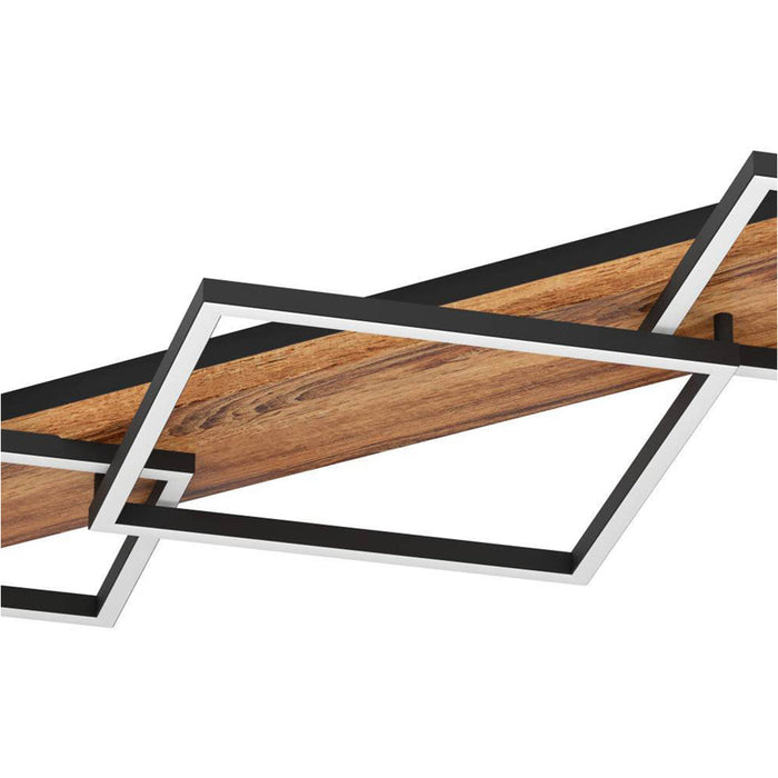 Stylish Modern Black and Brown Rustic LED Ceiling Light for Indoor Spaces