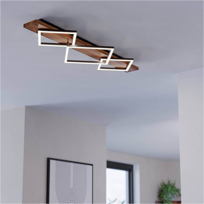 Stylish Modern Black and Brown Rustic LED Ceiling Light for Indoor Spaces