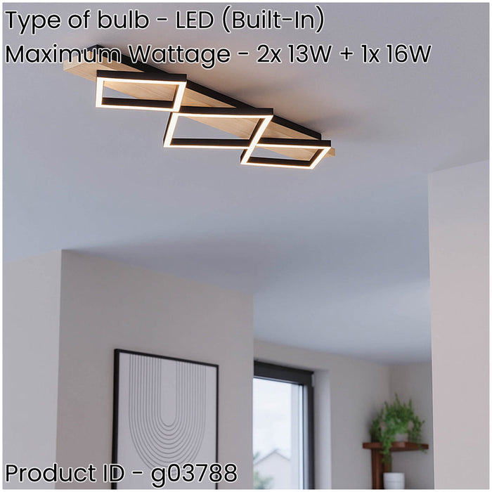 Modern Black and Brown LED Ceiling Light Fixture for Indoor Spaces