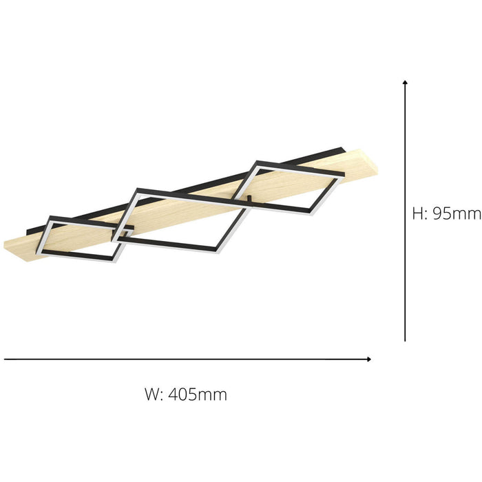 Modern Black and Brown LED Ceiling Light Fixture for Indoor Spaces