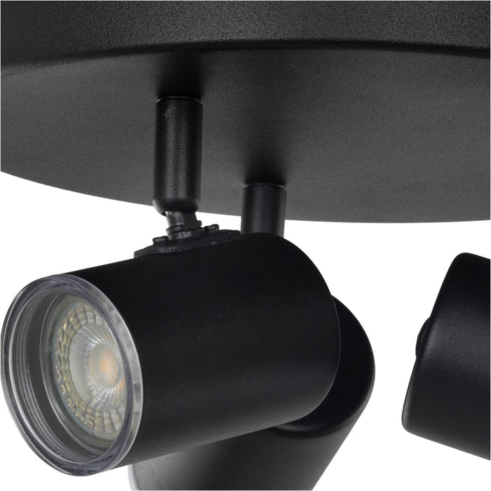 Sleek Black Triple Round Ceiling Spotlight GU10 for Modern Bathroom Lighting