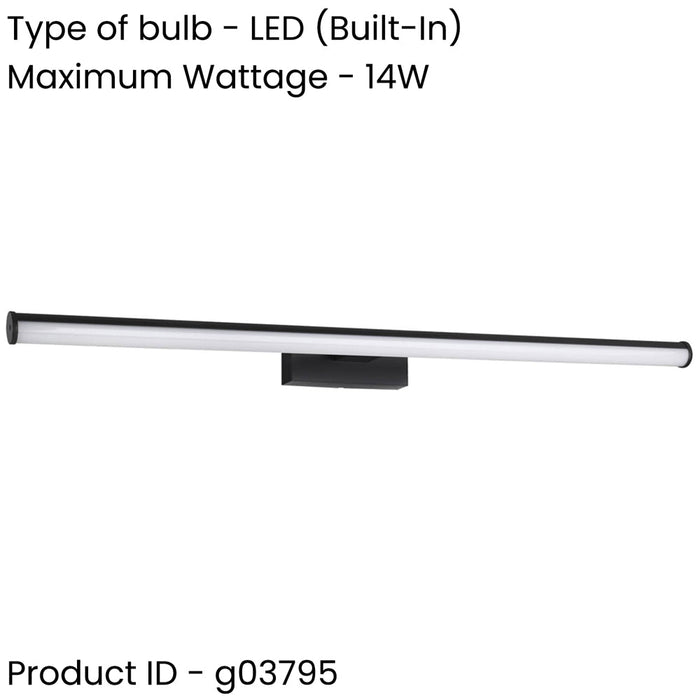 Stylish 78cm Black Mirror Wall Light for Modern Bathroom Decor