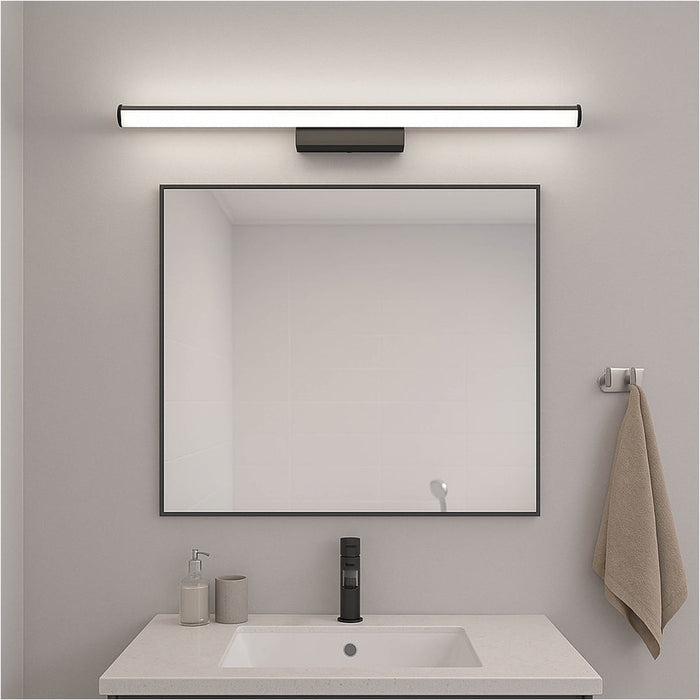 2 PACK Stylish 78cm Black Mirror Wall Light for Modern Bathroom Decor