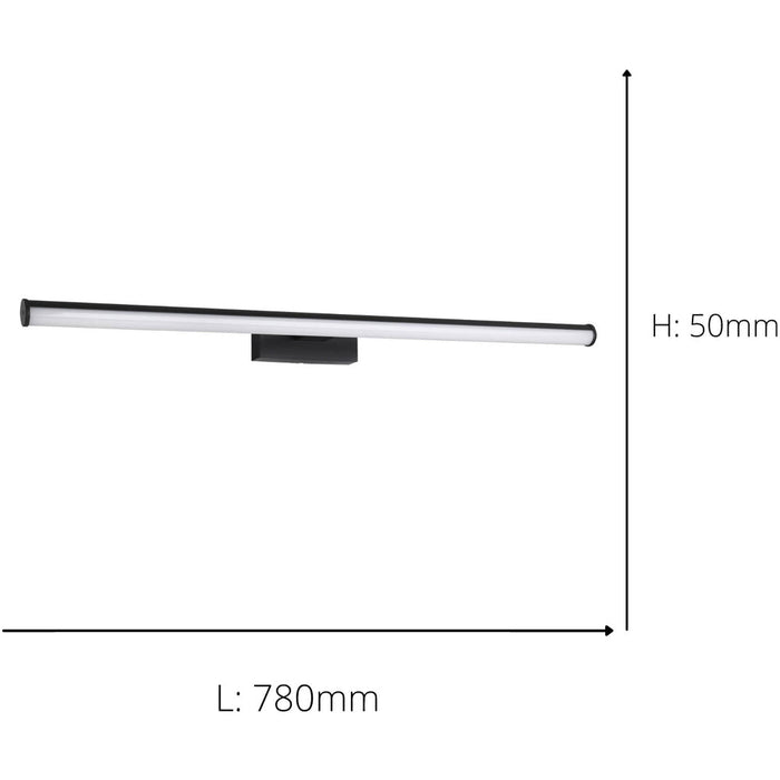 Stylish 78cm Black Mirror Wall Light for Modern Bathroom Decor