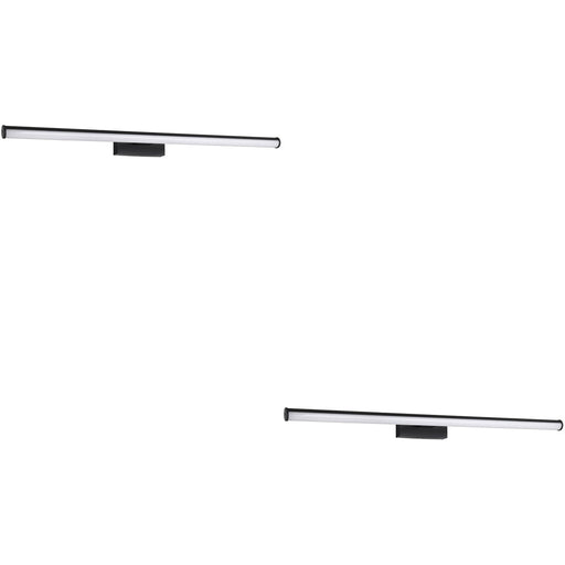 2 PACK Stylish 78cm Black Mirror Wall Light for Modern Bathroom Decor