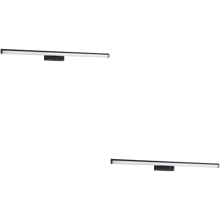 2 PACK Stylish 78cm Black Mirror Wall Light for Modern Bathroom Decor