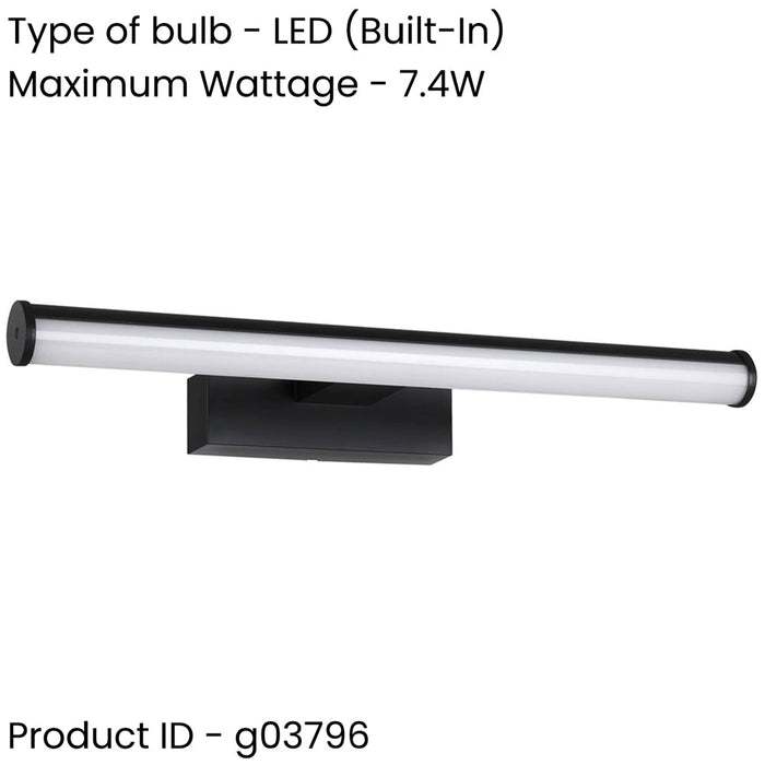 Stylish 40cm Black Mirror Wall Light for Modern Bathrooms