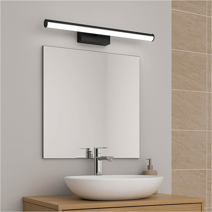 Stylish 40cm Black Mirror Wall Light for Modern Bathrooms