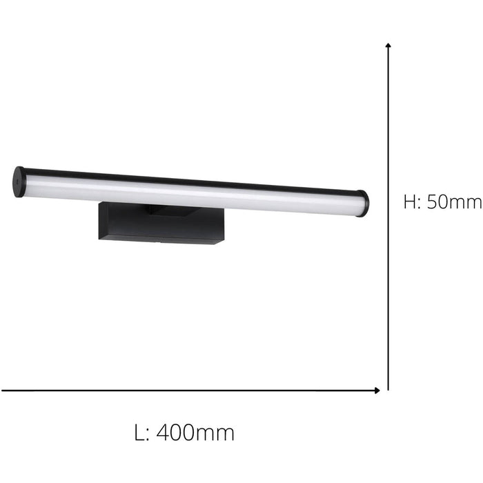 Stylish 40cm Black Mirror Wall Light for Modern Bathrooms
