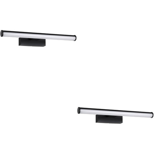 2 PACK Stylish 40cm Black Mirror Wall Light for Modern Bathrooms