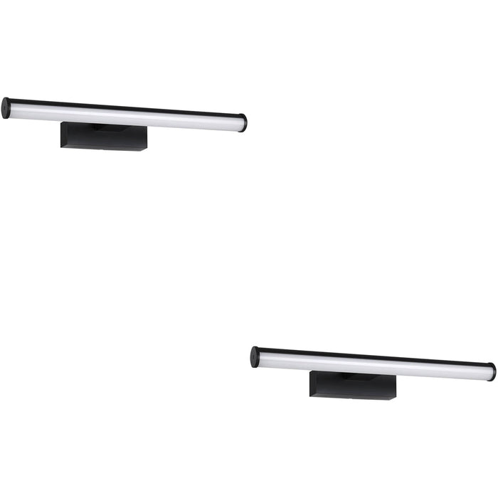 2 PACK Stylish 40cm Black Mirror Wall Light for Modern Bathrooms