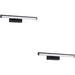 2 PACK Stylish 40cm Black Mirror Wall Light for Modern Bathrooms