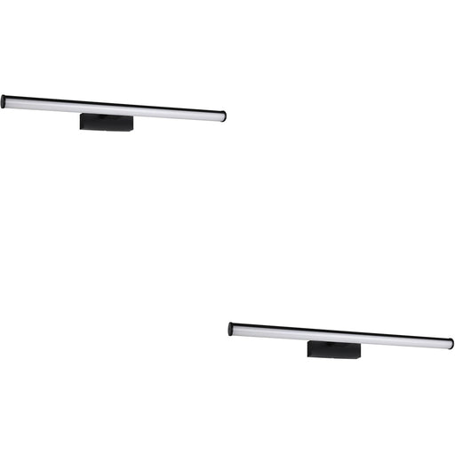 2 PACK Stylish 60cm Black Mirror Wall Light for Modern Bathrooms