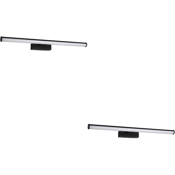 2 PACK Stylish 60cm Black Mirror Wall Light for Modern Bathrooms