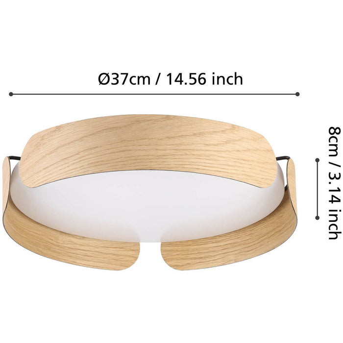 2 PACK Stylish Brown 40cm LED Round Ceiling Light for Modern Indoor Spaces