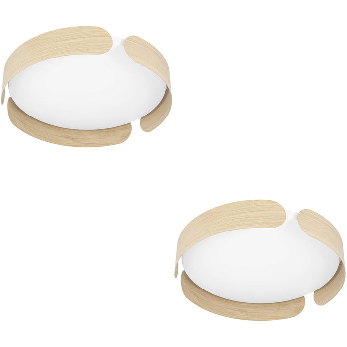 2 PACK Stylish Brown 40cm LED Round Ceiling Light for Modern Indoor Spaces