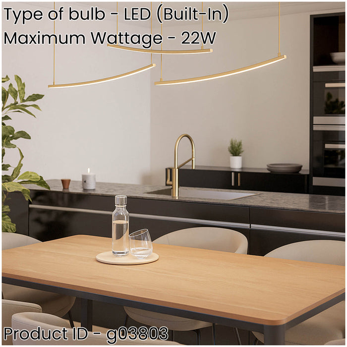 Elegant Matte Brass LED Pendant Ceiling Light for Modern Interiors